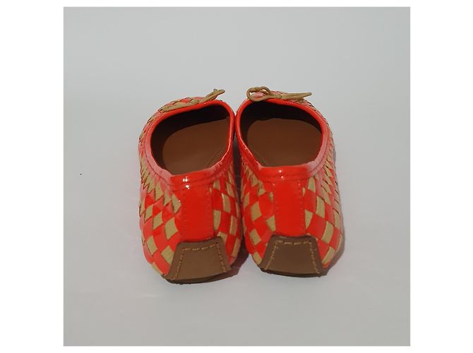 Sapatilhas de Balé Tory Burch Vermelhas de Couro e Tecido Vermelho - vista 4