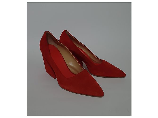Décolleté Aeyde in camoscio rosso - vista 2