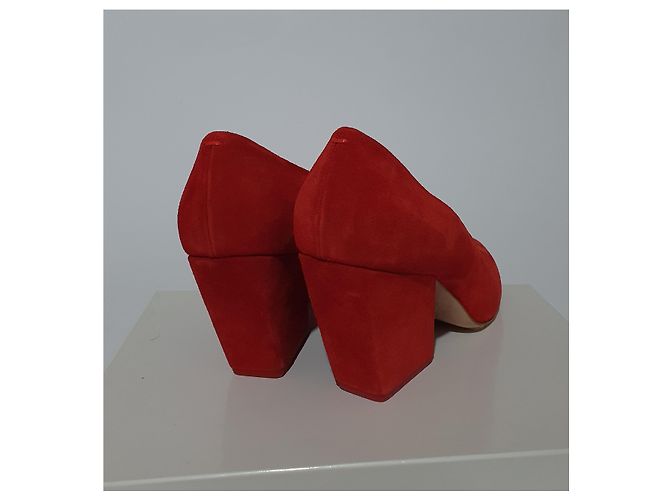 Décolleté Aeyde in camoscio rosso - vista 3
