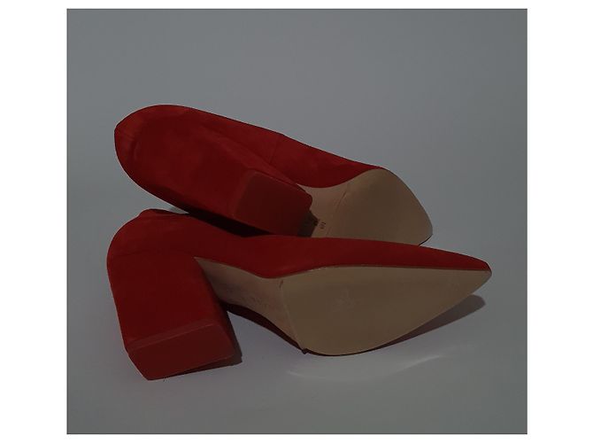 Décolleté Aeyde in camoscio rosso - vista 5