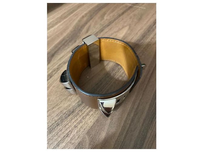 Hermès Pulsera Collier de chien Beige - vista 4