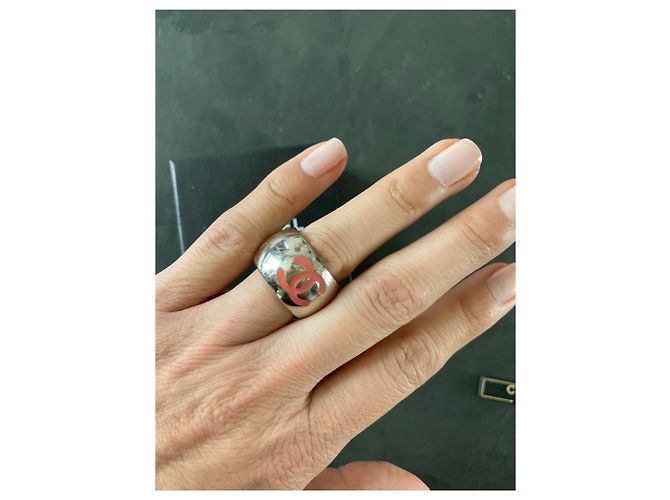Chanel CC Logo Emaille Herzband Silber Hardware - Ansicht 4