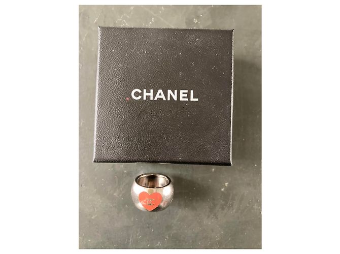 Chanel CC Logo Emaille Herzband Silber Hardware - Ansicht 7