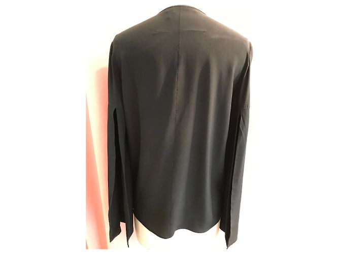 Givenchy Seidenbluse Schwarz mit Krawattenknoten - Ansicht 2