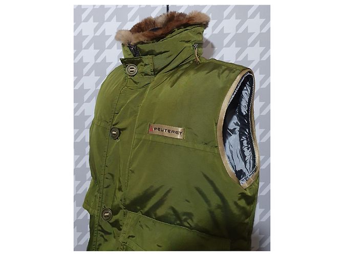 Giacca Peuterey Verde e Argentata con Collo in Coniglio XL Argento - vista 2