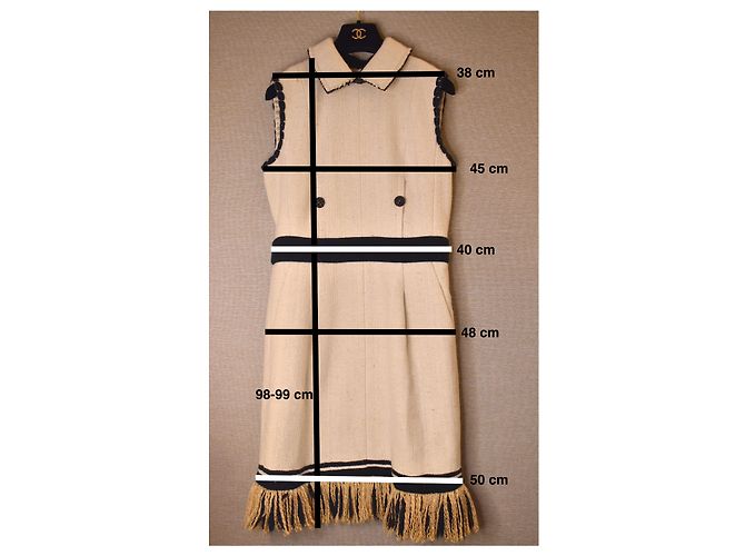 Chanel Sammler Kaschmir Seidenkleid Beige - Ansicht 19