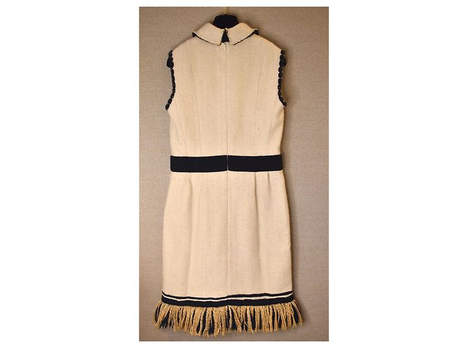 Chanel Sammler Kaschmir Seidenkleid Beige - Ansicht 4