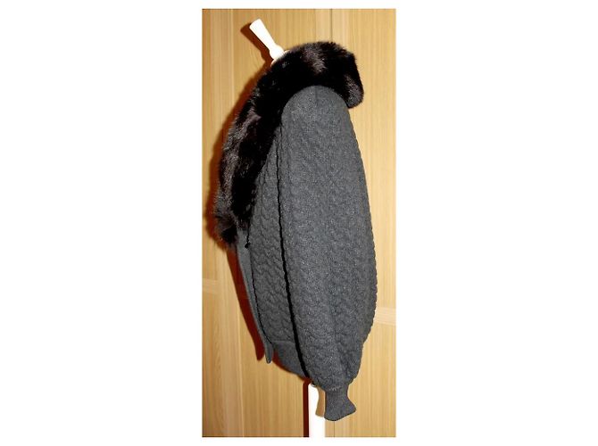 Valentino Garavani Strickjacke mit Fell von Valentino Boutique Schwarz - Ansicht 4