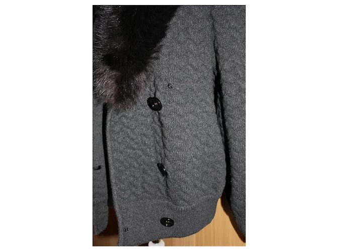 Valentino Garavani Strickjacke mit Fell von Valentino Boutique Schwarz - Ansicht 6