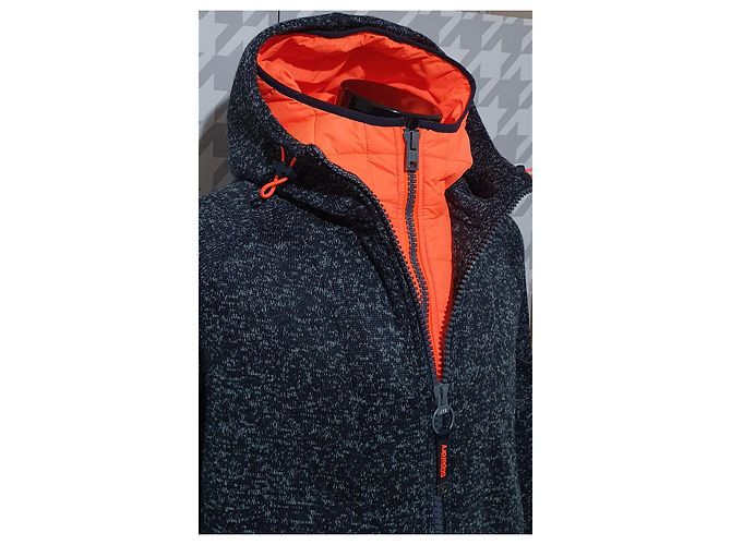 Superdry Storm Blizzard Ziphood Orange Dunkelgrau Anthrazitgrau - Ansicht 2