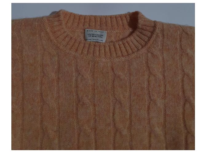 Autre Marque Pull Benetton en laine couleur pêche - vue 5