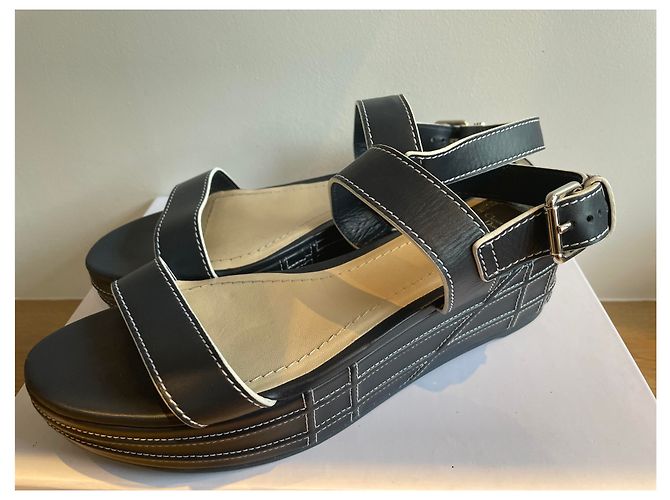 Sandali Dior in pelle blu navy - vista 2