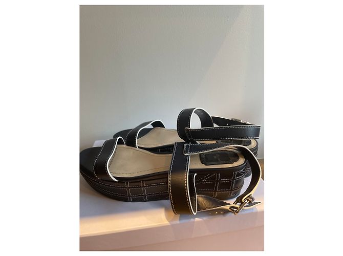 Sandali Dior in pelle blu navy - vista 9