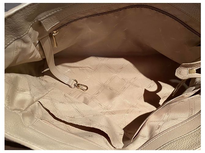 Longchamp Penelope Bolso de mano beige de cuero - vista 13