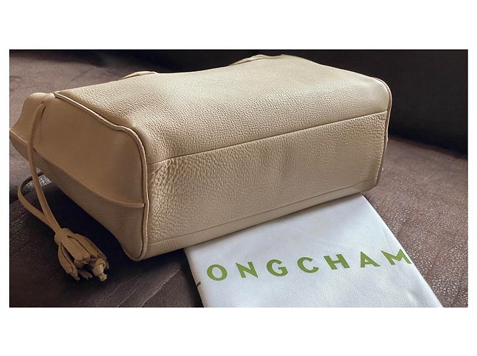 Longchamp Penelope Bolso de mano beige de cuero - vista 4