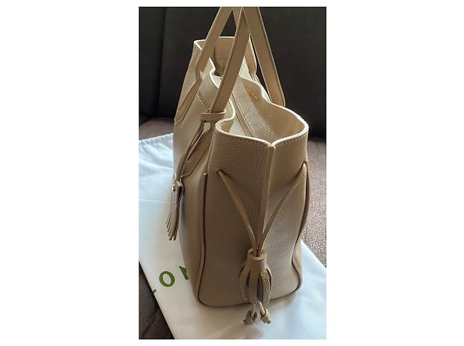 Longchamp Penelope Bolso de mano beige de cuero - vista 5
