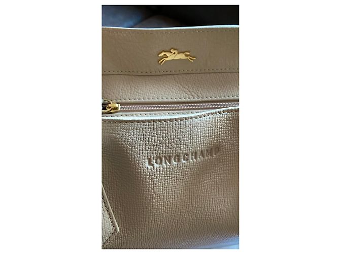 Longchamp Penelope Bolso de mano beige de cuero - vista 6