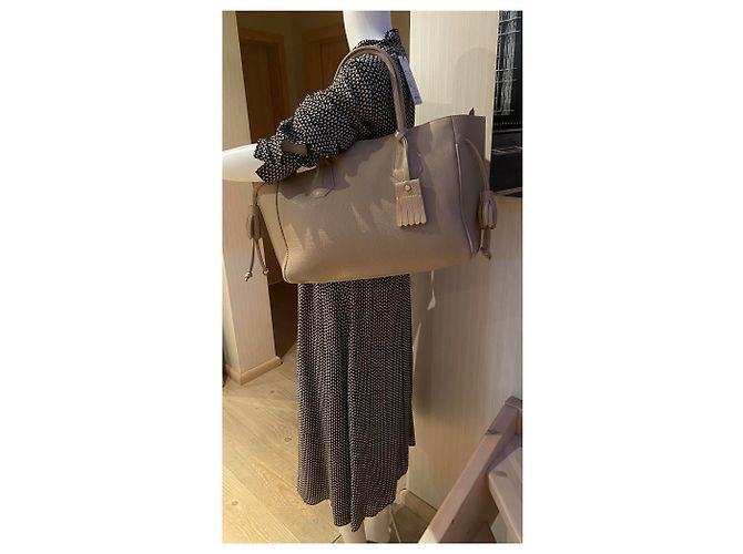 Longchamp Penelope Bolso de mano beige de cuero - vista 7