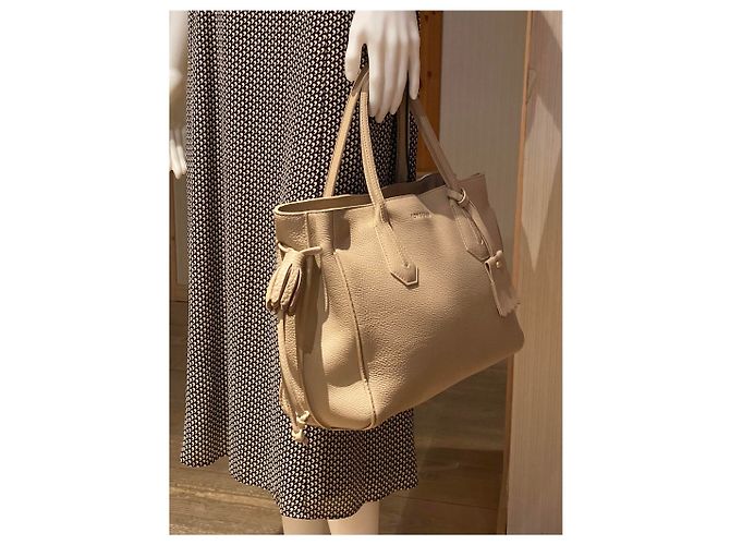 Longchamp Penelope Bolso de mano beige de cuero - vista 8