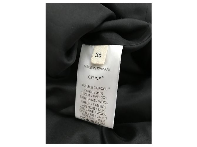 Céline Kleid aus Wolle Schwarz Nero - vista 2