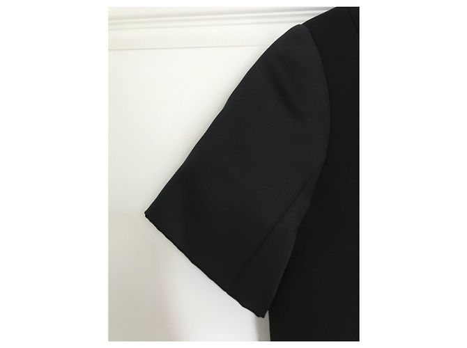 Céline Kleid aus Wolle Schwarz Nero - vista 4