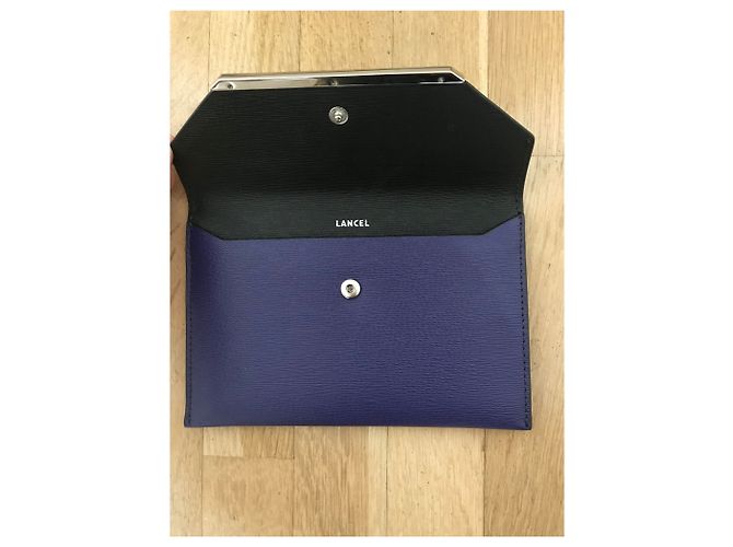 Pochette Lancel in pelle bicolore viola Porpora - vista 2