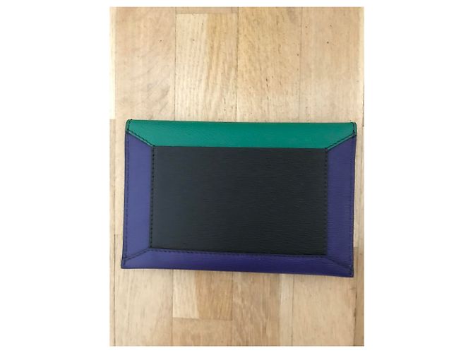 Pochette Lancel in pelle bicolore viola Porpora - vista 4