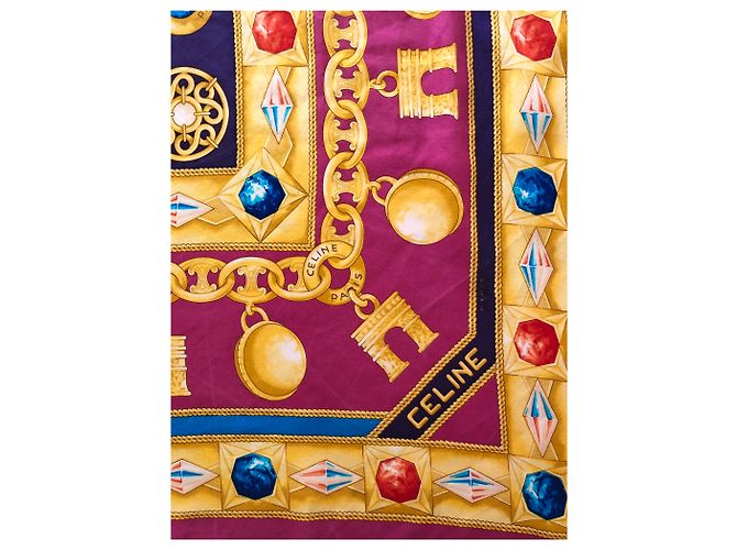 Bufanda Céline Paris Pink Fuschia Fucsia - vista 2