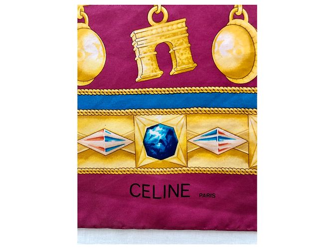 Bufanda Céline Paris Pink Fuschia Fucsia - vista 3