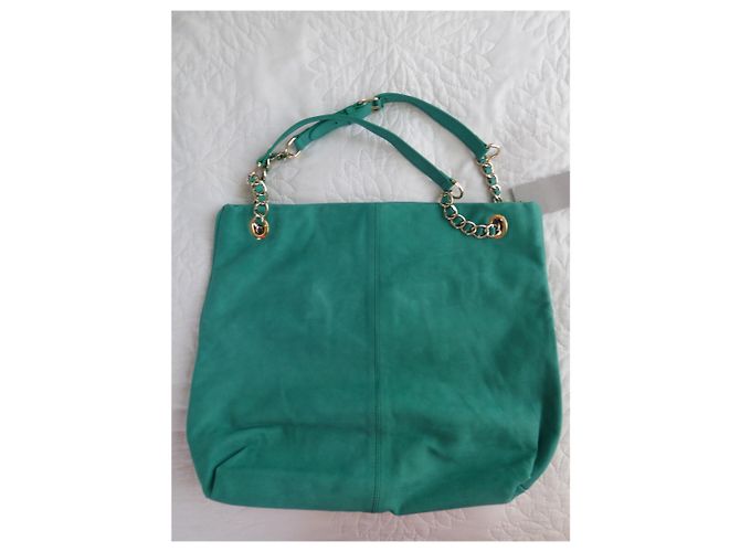 Borsa Vanessa Bruno Caprice in pelle scamosciata verde D'oro - vista 10