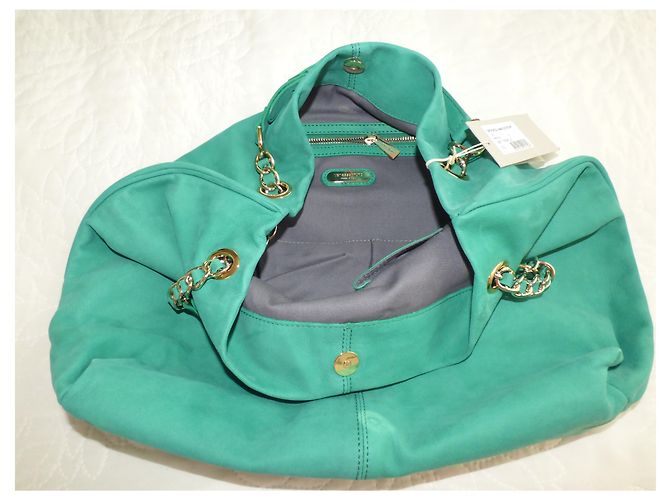 Borsa Vanessa Bruno Caprice in pelle scamosciata verde D'oro - vista 11