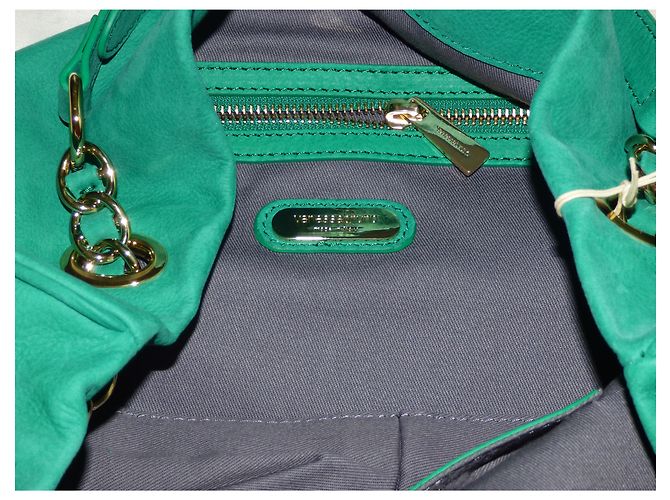Borsa Vanessa Bruno Caprice in pelle scamosciata verde D'oro - vista 12