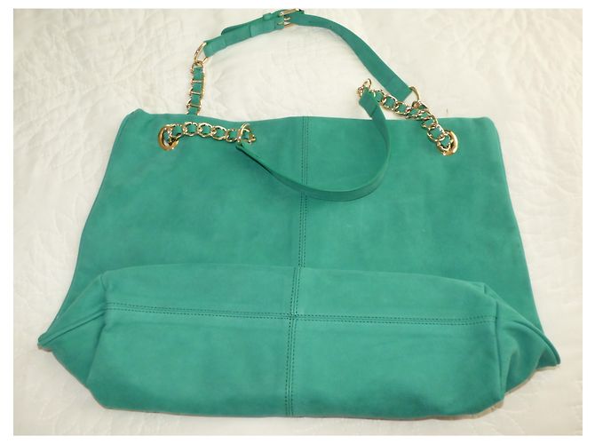 Borsa Vanessa Bruno Caprice in pelle scamosciata verde D'oro - vista 13