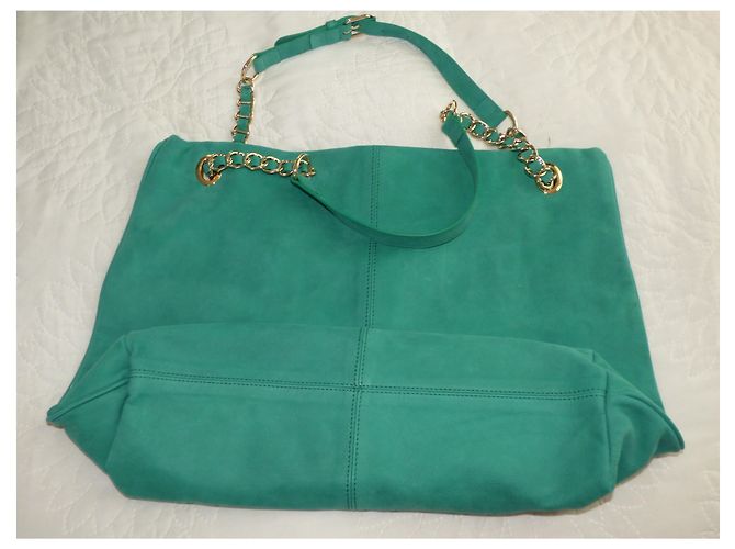 Borsa Vanessa Bruno Caprice in pelle scamosciata verde D'oro - vista 14