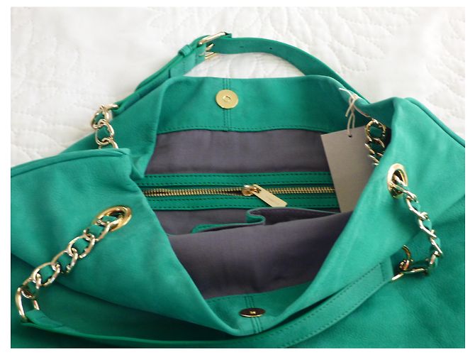 Borsa Vanessa Bruno Caprice in pelle scamosciata verde D'oro - vista 15