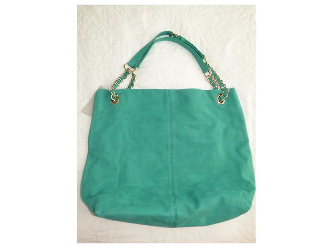 Borsa Vanessa Bruno Caprice in pelle scamosciata verde D'oro - vista 2
