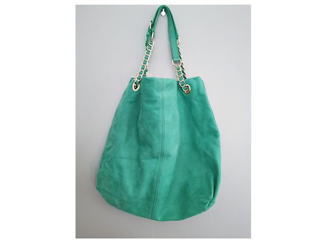 Borsa Vanessa Bruno Caprice in pelle scamosciata verde D'oro - vista 3