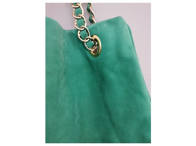 Borsa Vanessa Bruno Caprice in pelle scamosciata verde D'oro - vista 4