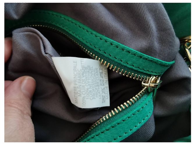 Borsa Vanessa Bruno Caprice in pelle scamosciata verde D'oro - vista 7