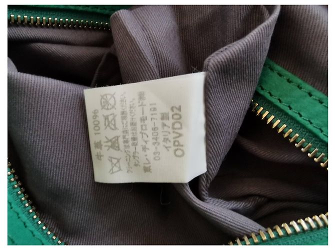 Borsa Vanessa Bruno Caprice in pelle scamosciata verde D'oro - vista 8