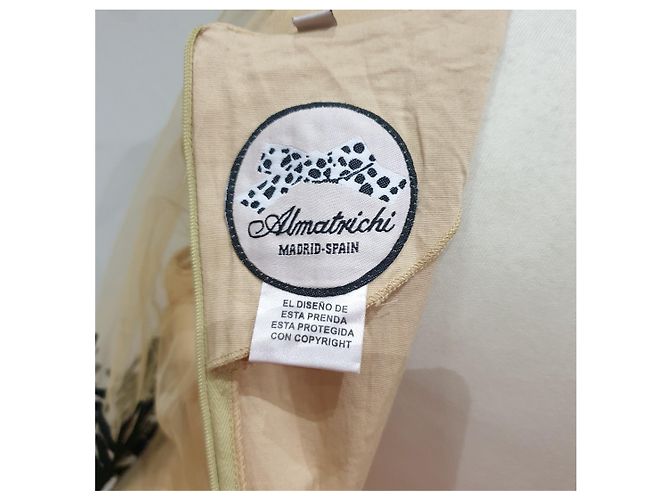 Autre Marque Almatrichi Blumen Tüll Kleid Weiß Beige - Ansicht 2