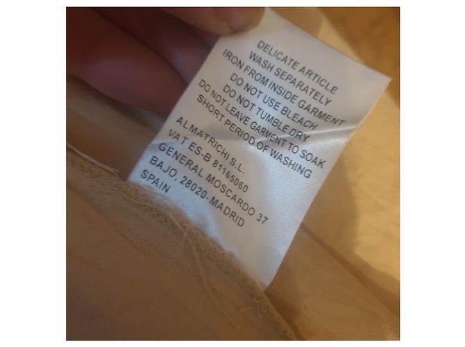 Autre Marque Almatrichi Blumen Tüll Kleid Weiß Beige - Ansicht 6