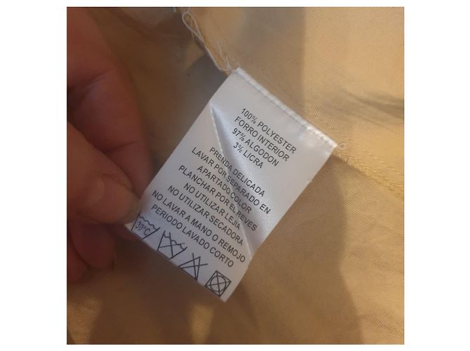Autre Marque Almatrichi Blumen Tüll Kleid Weiß Beige - Ansicht 7