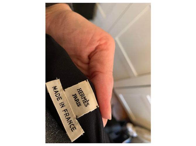 Hermès Abito stile caftano nero blu Blu navy Blu scuro - vista 3