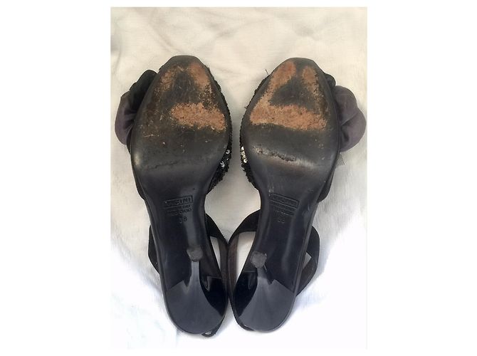 Giuseppe Zanotti Mit Pailletten bestickte Absätze Schwarz Anthrazitgrau - Ansicht 4