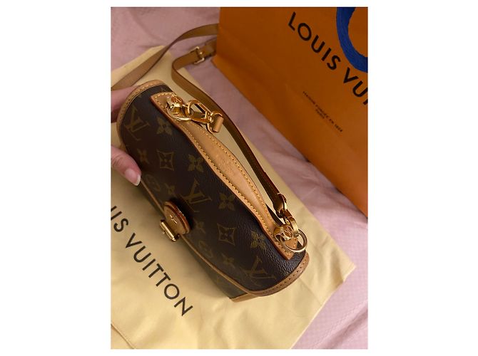 Borsa Louis Vuitton Ivy Marrone in Tela - vista 3