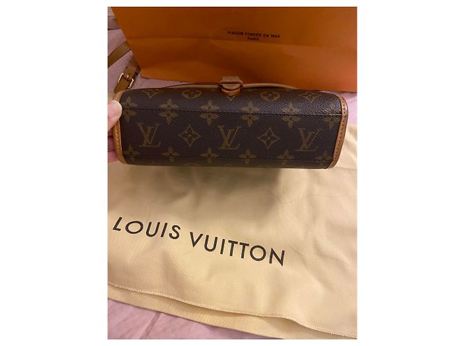 Borsa Louis Vuitton Ivy Marrone in Tela - vista 6