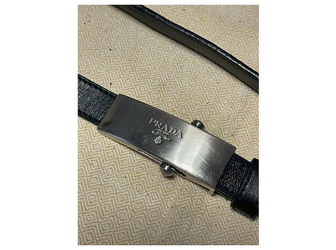 Prada cintura vintage pelle Nero - vista 7