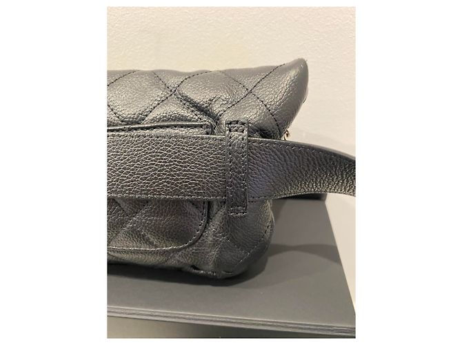 Chanel Riñonera de piel granulada negra . Negro - vista 11