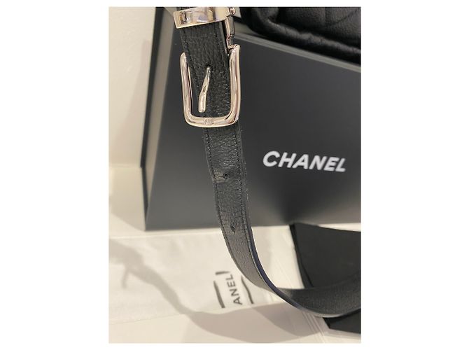 Chanel Riñonera de piel granulada negra . Negro - vista 12